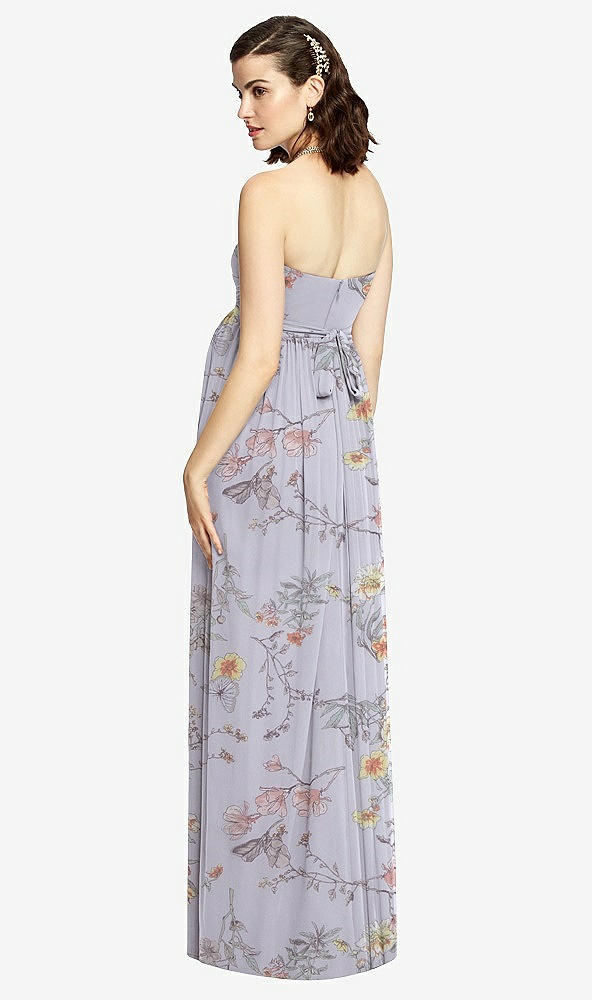 【STYLE: M426】Draped Bodice Strapless Maternity Dress【COLOR: Butterfly Botanica Silver Dove】