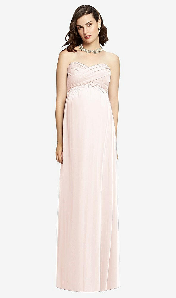 【STYLE: M426】Draped Bodice Strapless Maternity Dress【COLOR: Blush】