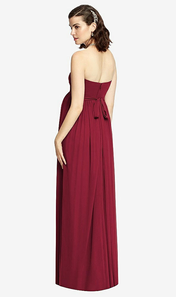 【STYLE: M426】Draped Bodice Strapless Maternity Dress【COLOR: Burgundy】