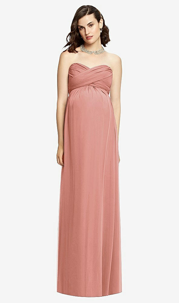 【STYLE: M426】Draped Bodice Strapless Maternity Dress【COLOR: Desert Rose】