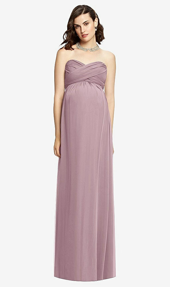 【STYLE: M426】Draped Bodice Strapless Maternity Dress【COLOR: Dusty Rose】