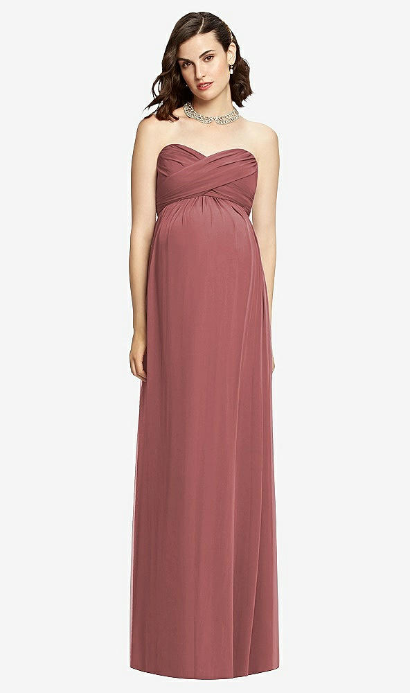 【STYLE: M426】Draped Bodice Strapless Maternity Dress【COLOR: English Rose】