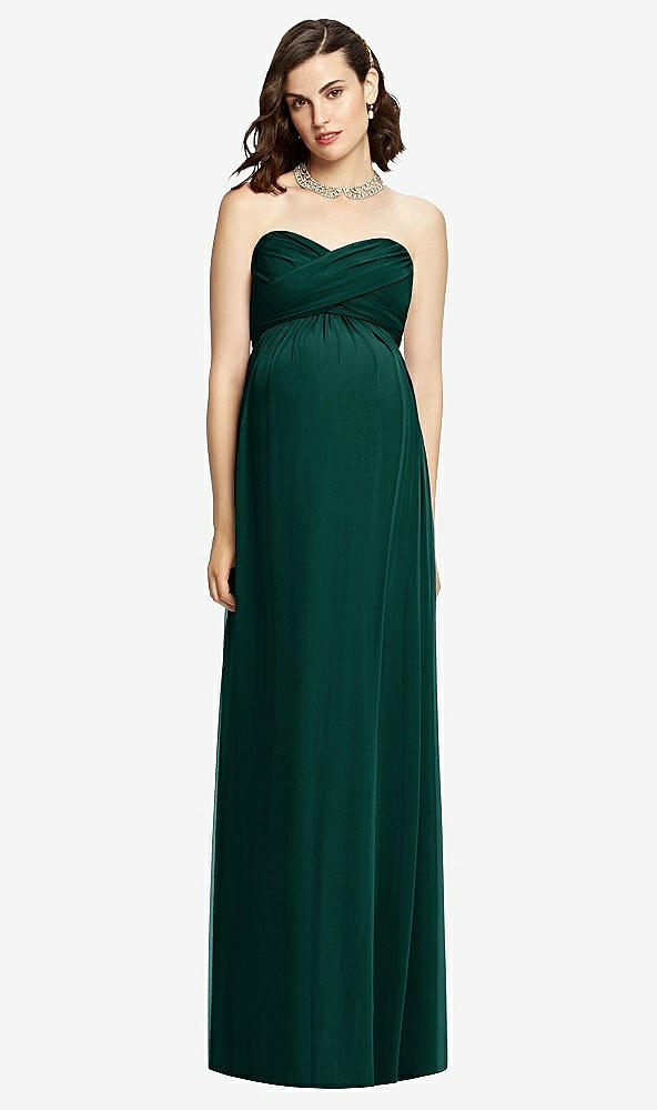 【STYLE: M426】Draped Bodice Strapless Maternity Dress【COLOR: Evergreen】