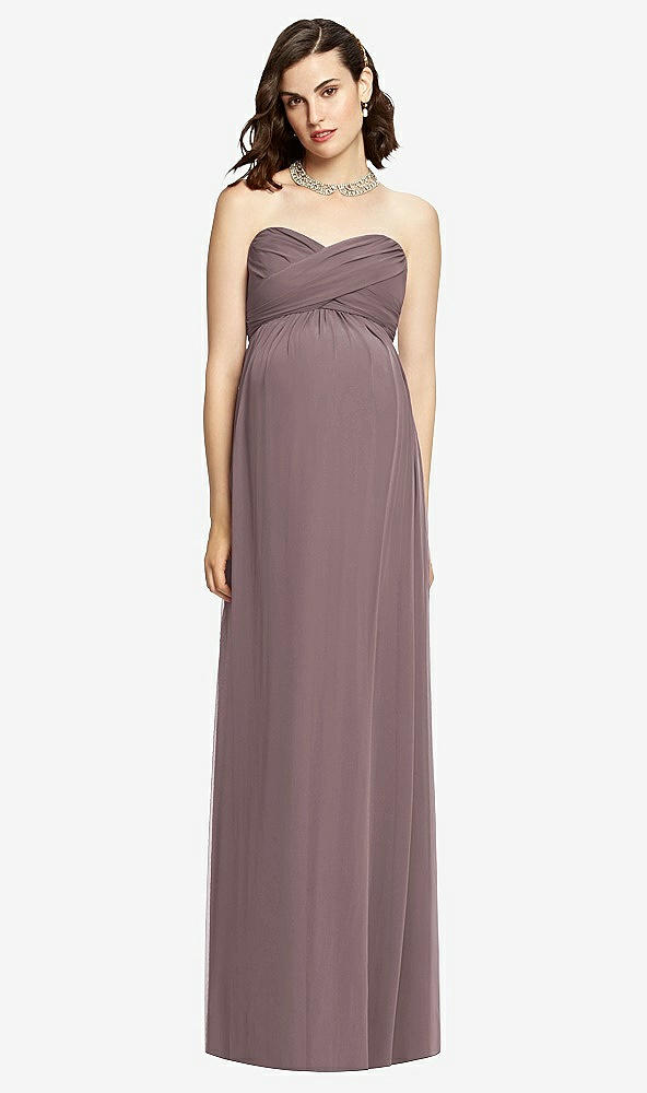 【STYLE: M426】Draped Bodice Strapless Maternity Dress【COLOR: French Truffle】