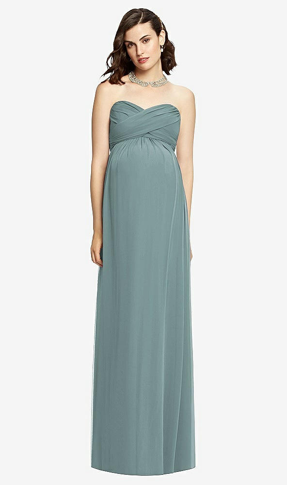 【STYLE: M426】Draped Bodice Strapless Maternity Dress【COLOR: Icelandic】