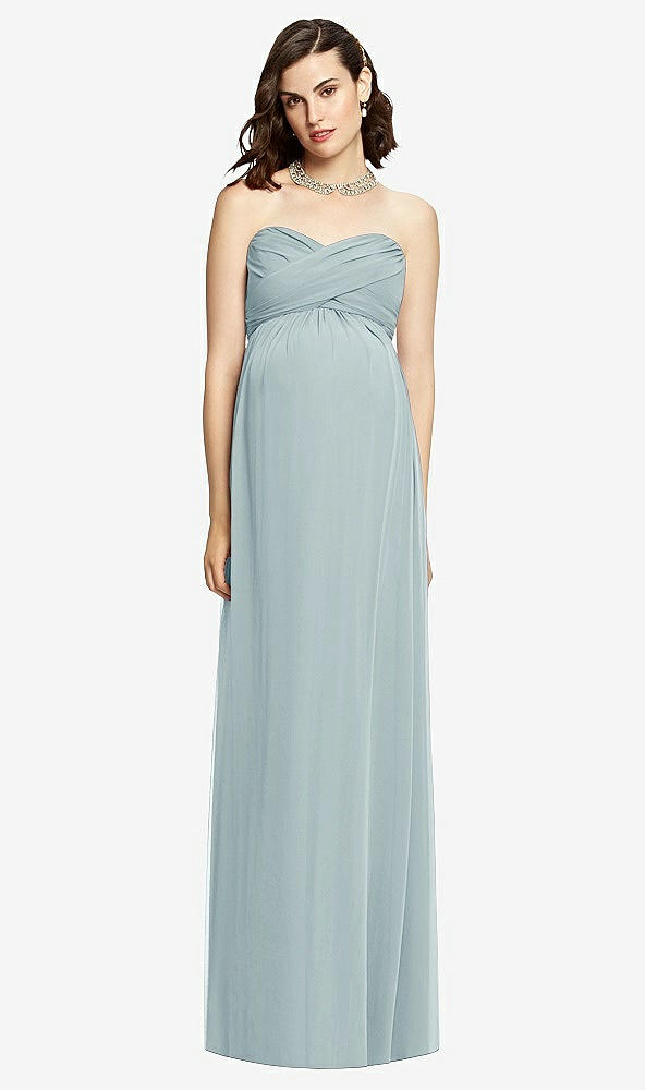 【STYLE: M426】Draped Bodice Strapless Maternity Dress【COLOR: Morning Sky】