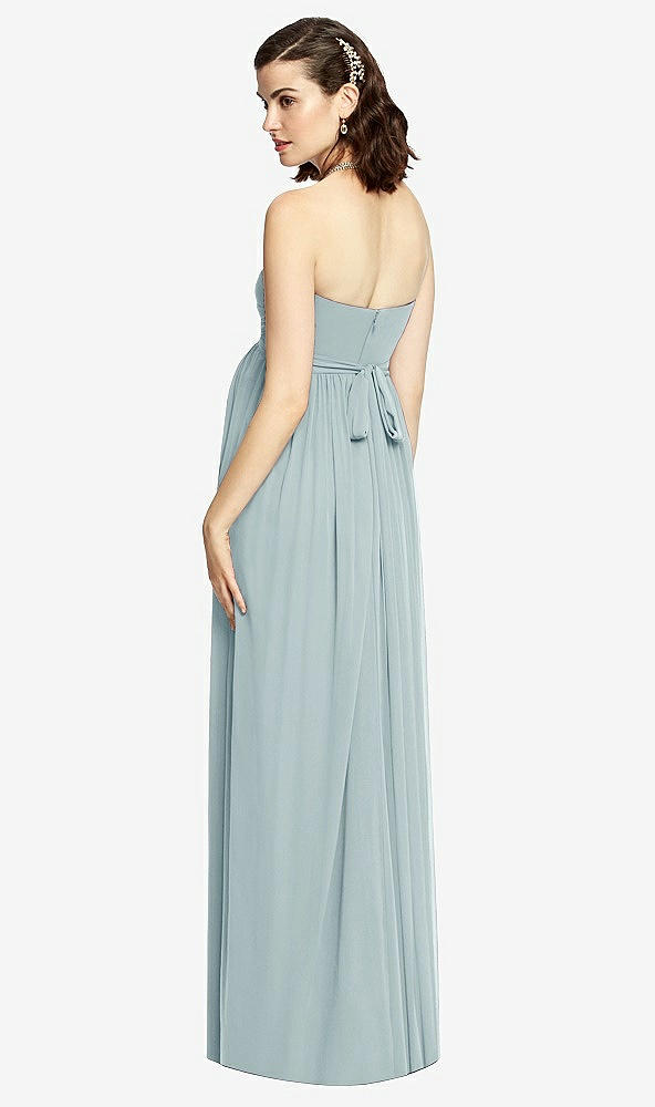 【STYLE: M426】Draped Bodice Strapless Maternity Dress【COLOR: Morning Sky】