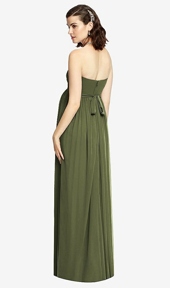 【STYLE: M426】Draped Bodice Strapless Maternity Dress【COLOR: Olive Green】