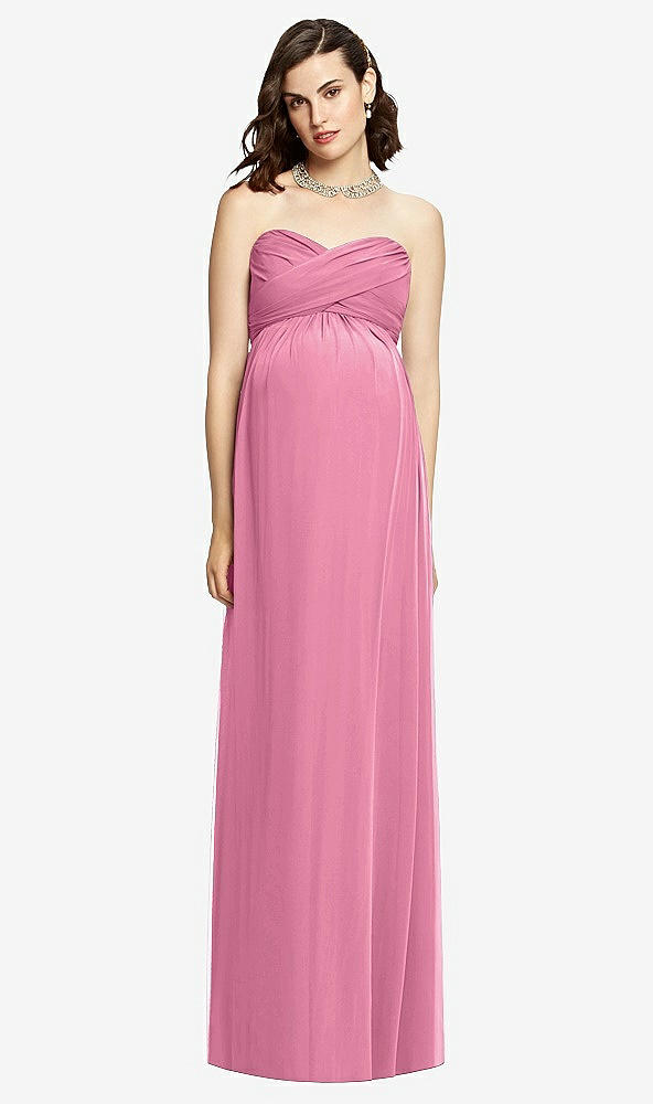 【STYLE: M426】Draped Bodice Strapless Maternity Dress【COLOR: Orchid Pink】