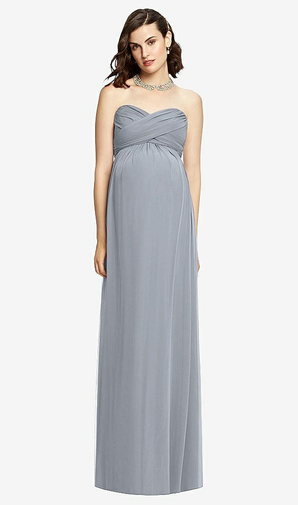 【NEW】【STYLE: M426】ドレープ ボディス ストラップレス マタニティ ドレス【COLOR: Platinum】【SIZE: 00-30W】