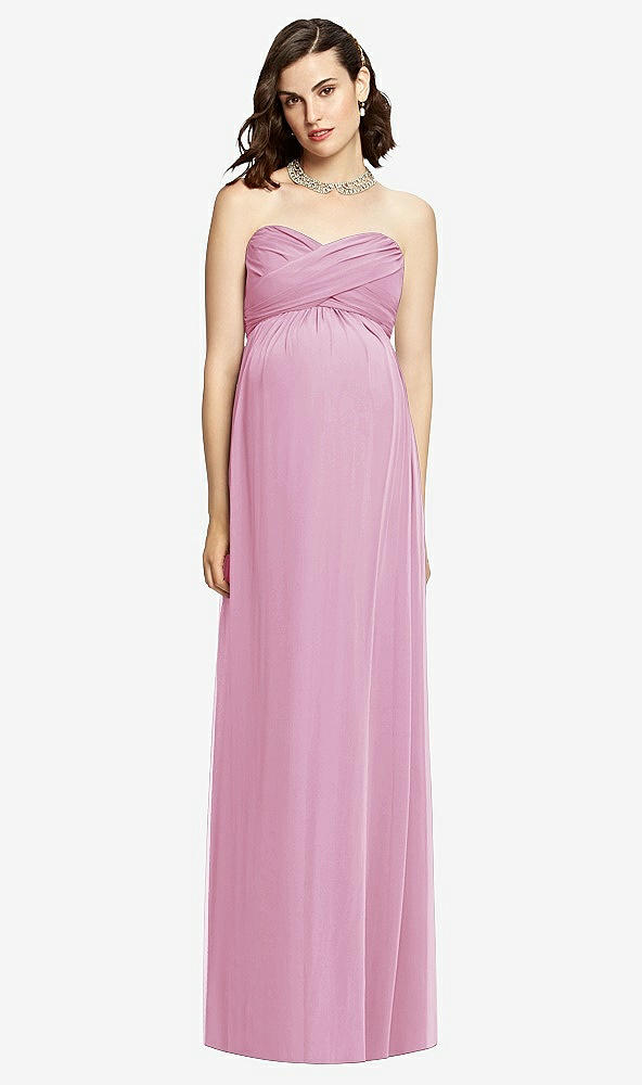 【STYLE: M426】Draped Bodice Strapless Maternity Dress【COLOR: Powder Pink】