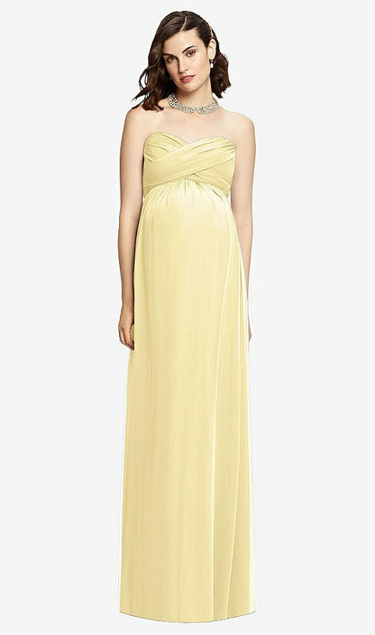【NEW】【STYLE: M426】ドレープ ボディス ストラップレス マタニティ ドレス【COLOR: Pale Yellow】【SIZE: 00-30W】