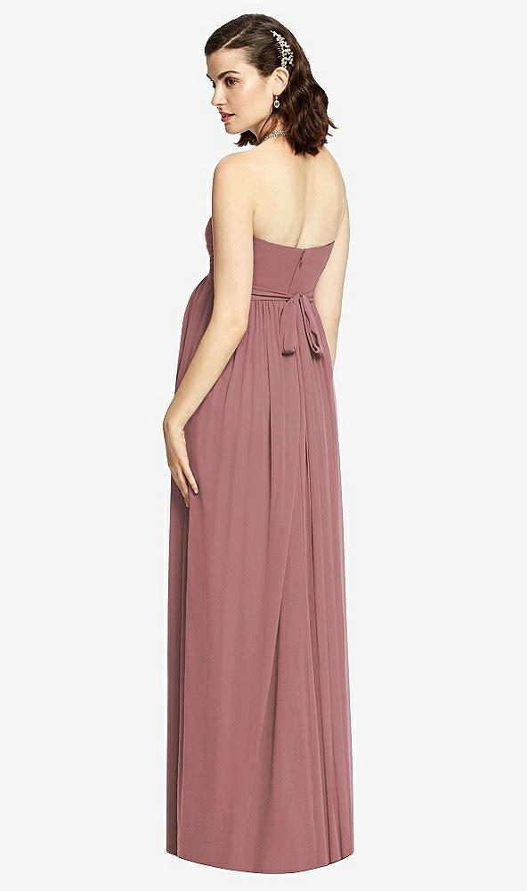 【STYLE: M426】Draped Bodice Strapless Maternity Dress【COLOR: Rosewood】