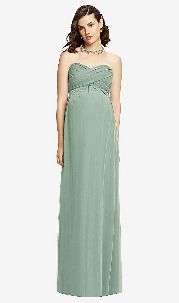 【STYLE: M426】Draped Bodice Strapless Maternity Dress【COLOR: Seagrass】