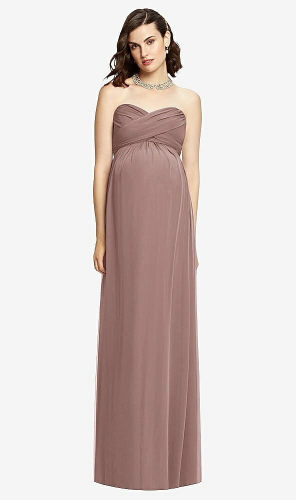 【STYLE: M426】Draped Bodice Strapless Maternity Dress【COLOR: Sienna】