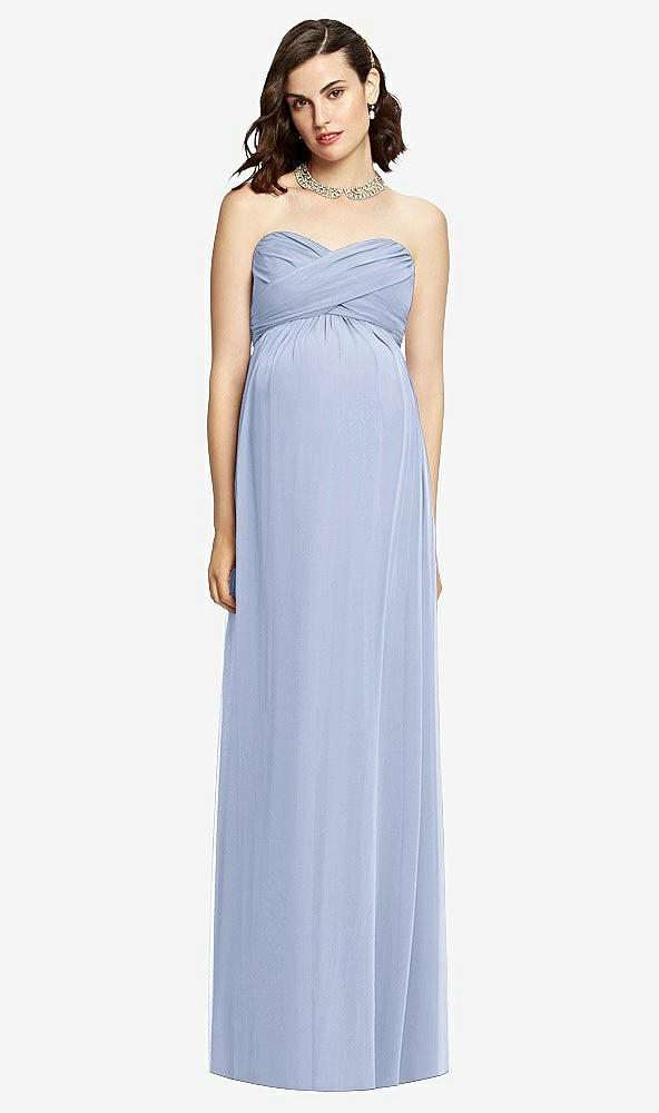 【STYLE: M426】Draped Bodice Strapless Maternity Dress【COLOR: Sky Blue】