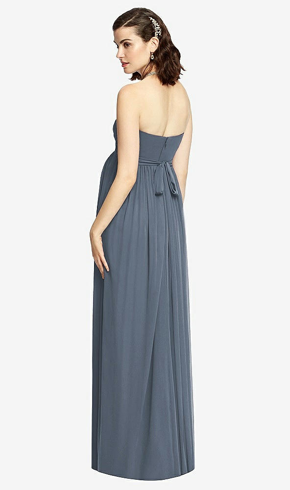 【STYLE: M426】Draped Bodice Strapless Maternity Dress【COLOR: Silverstone】