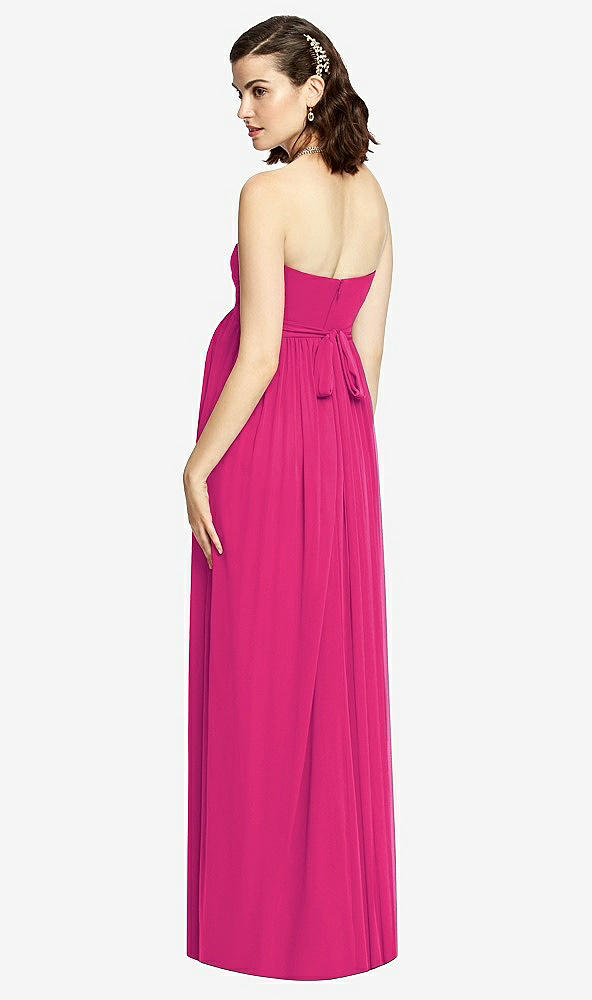 【STYLE: M426】Draped Bodice Strapless Maternity Dress【COLOR: Think Pink】