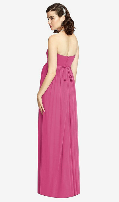 【STYLE: M426】Draped Bodice Strapless Maternity Dress【COLOR: Tea Rose】