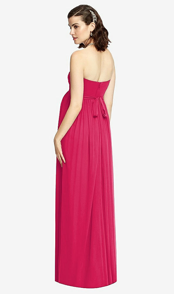 【STYLE: M426】Draped Bodice Strapless Maternity Dress【COLOR: Vivid Pink】