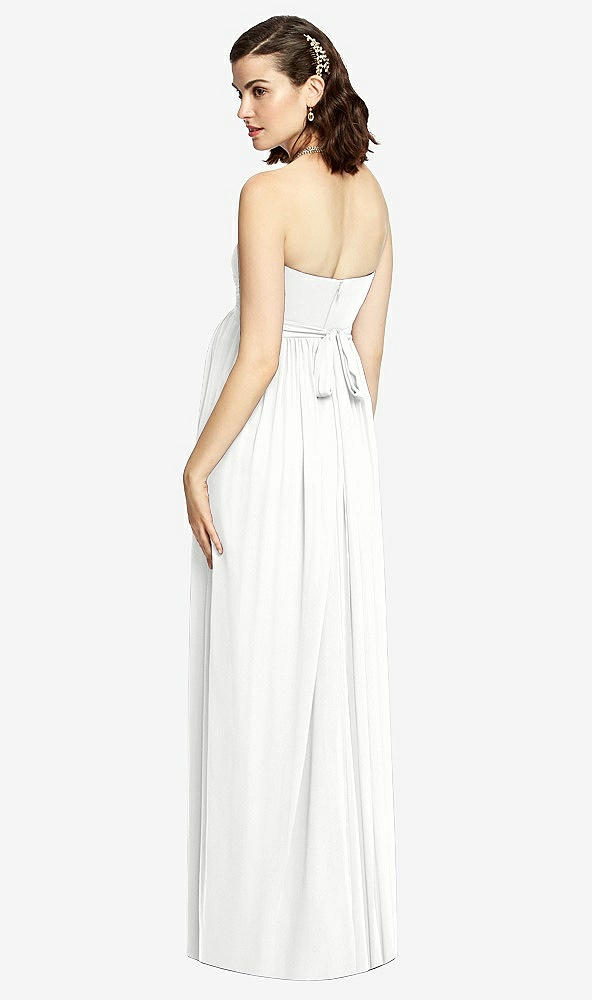 【STYLE: M426】Draped Bodice Strapless Maternity Dress【COLOR: White】
