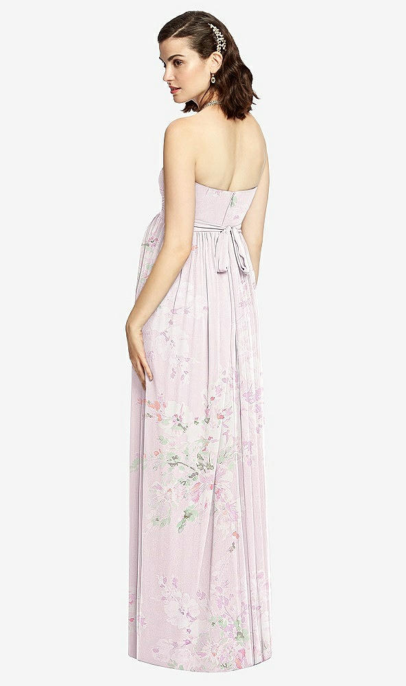 【STYLE: M426】Draped Bodice Strapless Maternity Dress【COLOR: Watercolor Print】