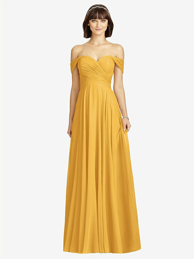 【NEW】【STYLE: 2970】オフショルダー ドレープ シフォン マキシ ドレス【COLOR: NYC Yellow】【SIZE: 00-30W】