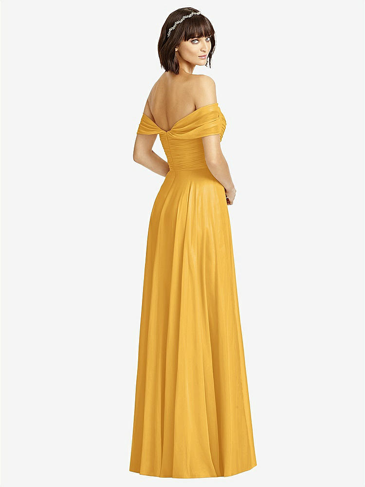 【NEW】【STYLE: 2970】オフショルダー ドレープ シフォン マキシ ドレス【COLOR: NYC Yellow】【SIZE: 00-30W】