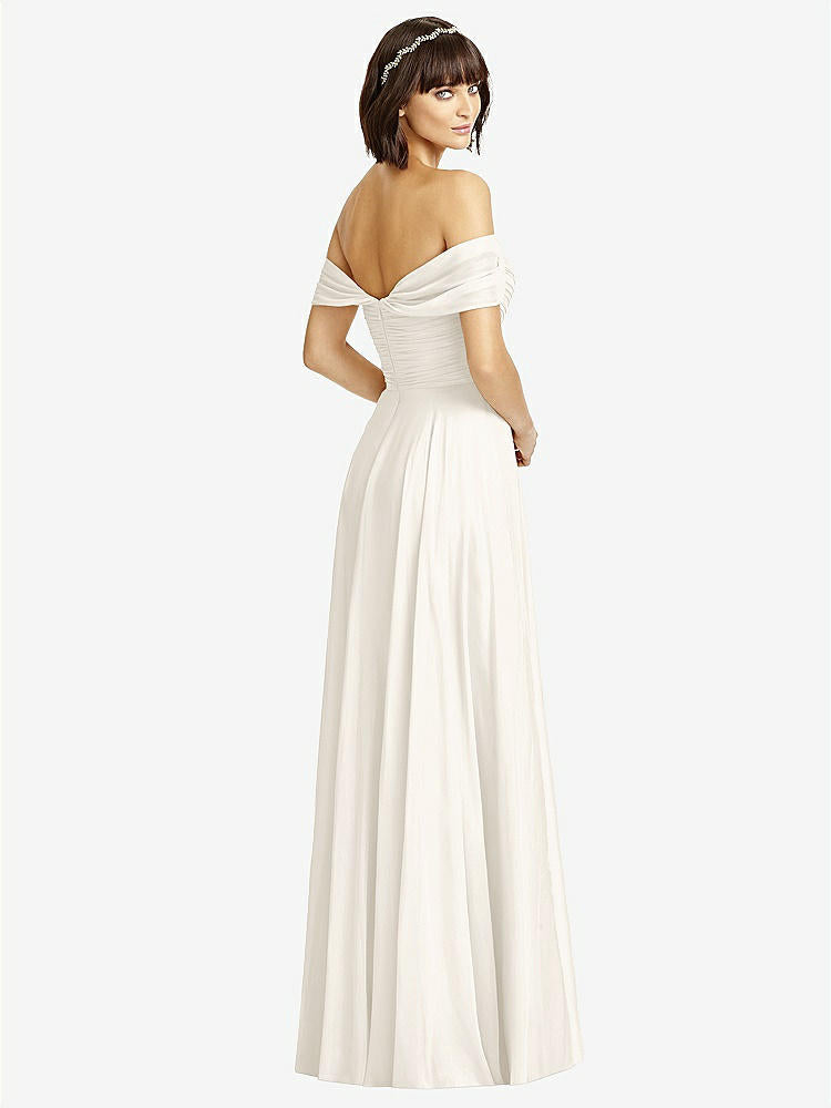 【STYLE: 2970】Off-the-Shoulder Draped Chiffon Maxi Dress【COLOR: Ivory】