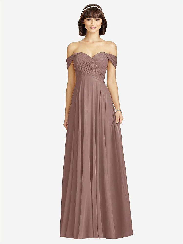 【STYLE: 2970】Off-the-Shoulder Draped Chiffon Maxi Dress【COLOR: Sienna】