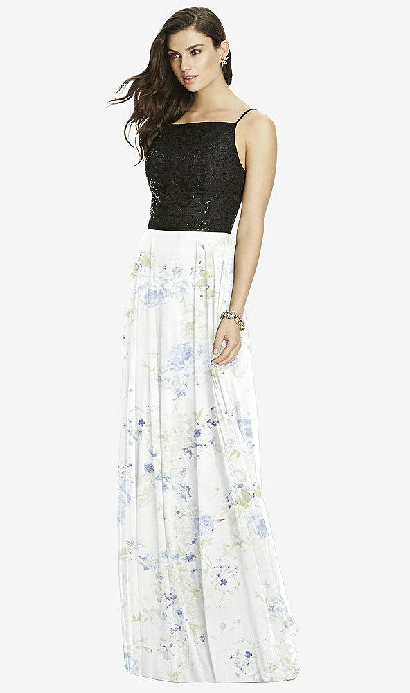 【STYLE: S2984】Chiffon Maxi Skirt【COLOR: Bleu Garden】