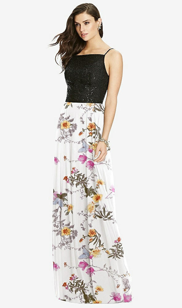 【STYLE: S2984】Chiffon Maxi Skirt【COLOR: Butterfly Botanica Ivory】