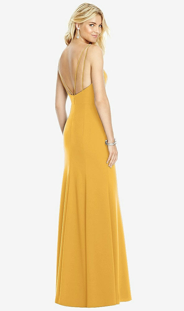 【NEW】【STYLE: 6758】Bateau ネック オープンバック トランペット ガウン【COLOR: NYC Yellow】【SIZE: 00-30W】