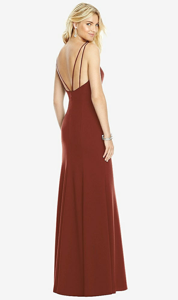 【STYLE: 6758】Bateau Neck Open-Back Trumpet Gown【COLOR: Auburn Moon】