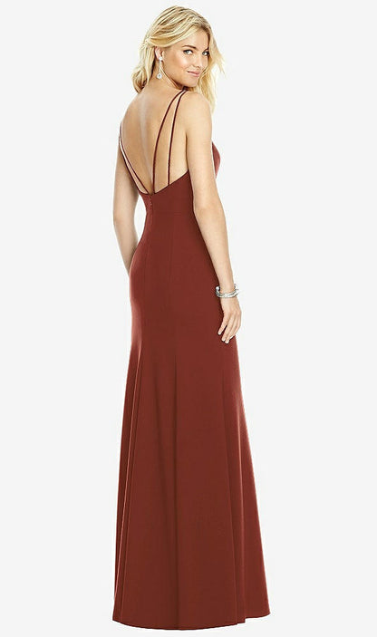 【STYLE: 6758】Bateau Neck Open-Back Trumpet Gown【COLOR: Auburn Moon】