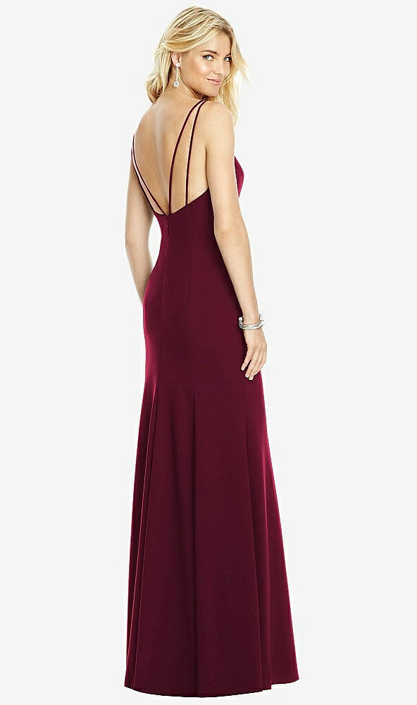 【NEW】【STYLE: 6758】Bateau ネック オープンバック トランペット ガウン【COLOR: Cabernet】【SIZE: 00-30W】