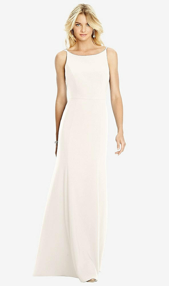 【STYLE: 6758】Bateau Neck Open-Back Trumpet Gown【COLOR: Ivory】