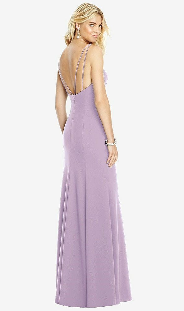 【NEW】【STYLE: 6758】Bateau ネック オープンバック トランペット ガウン【COLOR: Pale Purple】【SIZE: 00-30W】