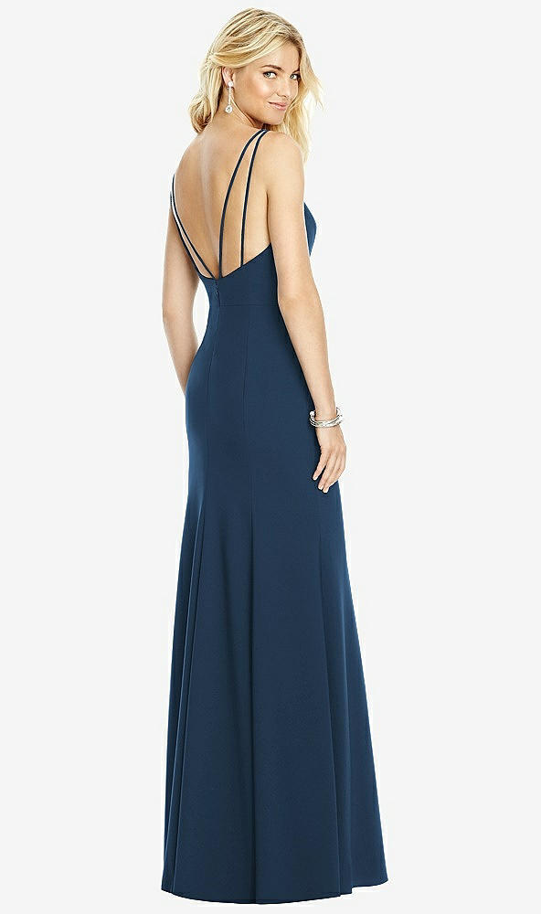 【NEW】【STYLE: 6758】Bateau ネック オープンバック トランペット ガウン【COLOR: Sofia Blue】【SIZE: 00-30W】