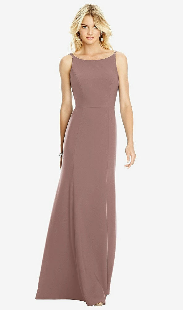 【STYLE: 6758】Bateau Neck Open-Back Trumpet Gown【COLOR: Sienna】