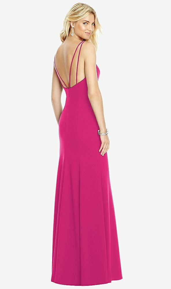 【NEW】【STYLE: 6758】Bateau ネック オープンバック トランペット ガウン【COLOR: Think Pink】【SIZE: 00-30W】