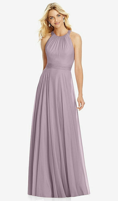 【NEW】【STYLE: 6760】クロス ストラップ オープンバック ホルター マキシ ドレス【COLOR: Lilac Dusk】【SIZE: 00-30W】