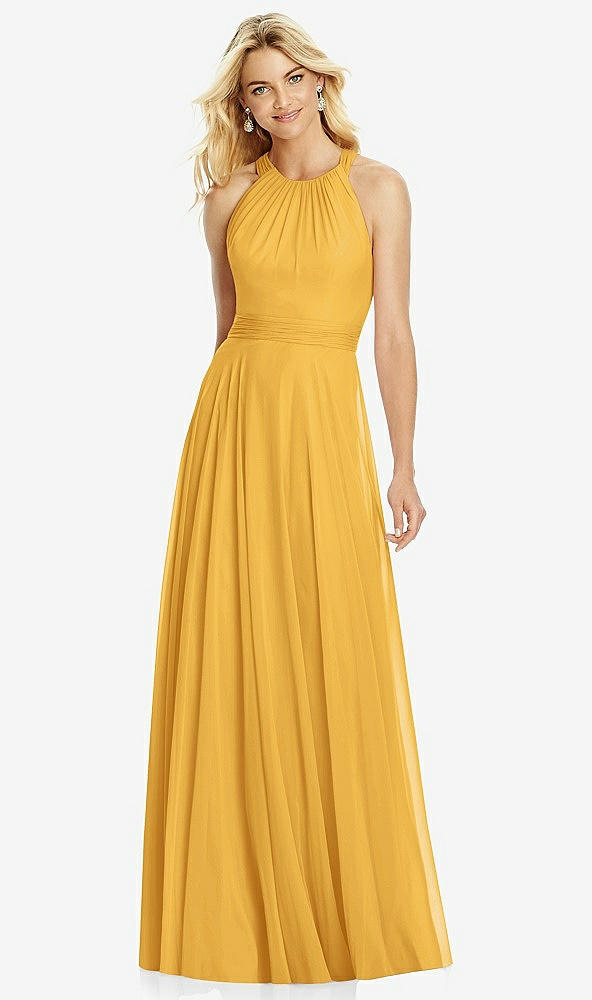 【NEW】【STYLE: 6760】クロス ストラップ オープンバック ホルター マキシ ドレス【COLOR: NYC Yellow】【SIZE: 00-30W】