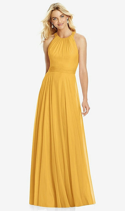 【NEW】【STYLE: 6760】クロス ストラップ オープンバック ホルター マキシ ドレス【COLOR: NYC Yellow】【SIZE: 00-30W】