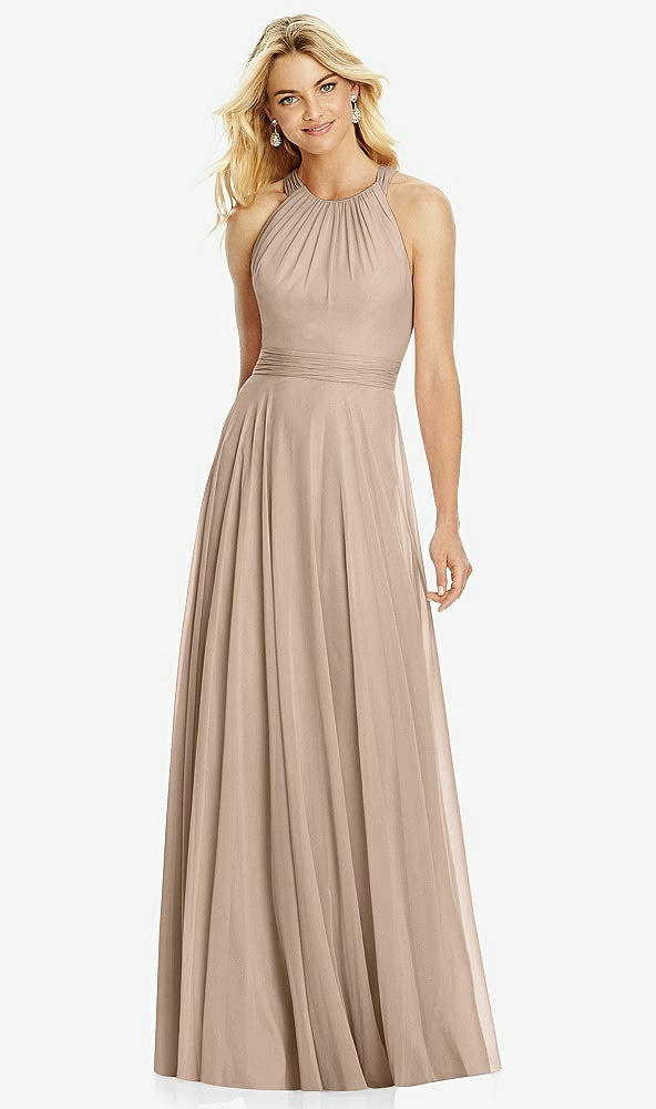 【STYLE: 6760】Cross Strap Open-Back Halter Maxi Dress【COLOR: Topaz】