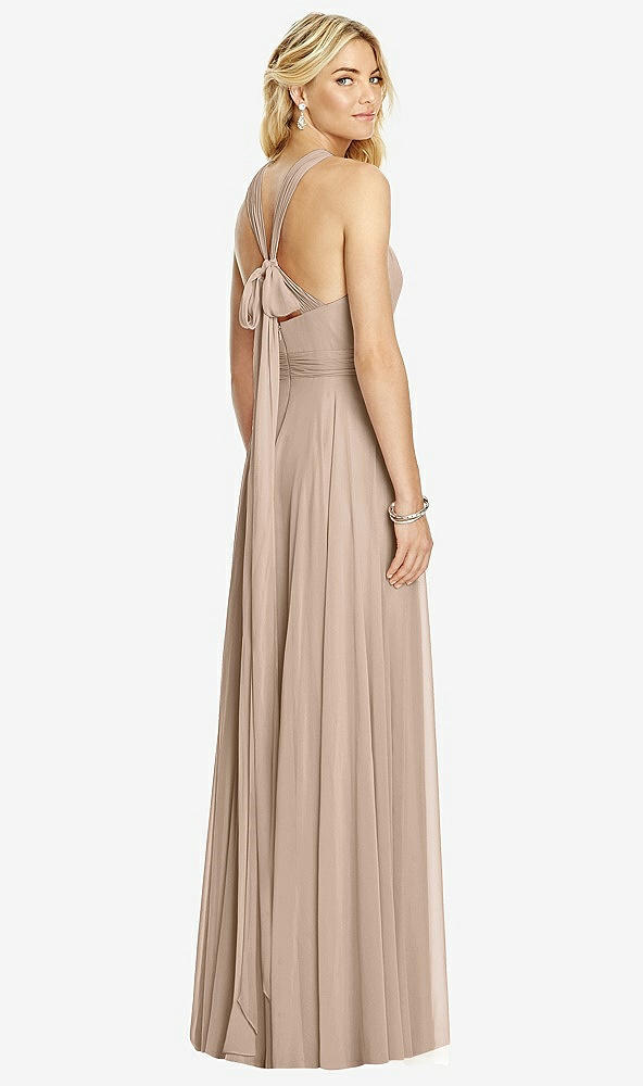 【STYLE: 6760】Cross Strap Open-Back Halter Maxi Dress【COLOR: Topaz】