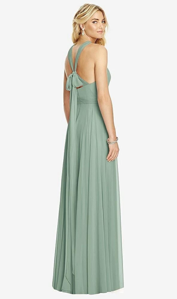 【STYLE: 6760】Cross Strap Open-Back Halter Maxi Dress【COLOR: Seagrass】