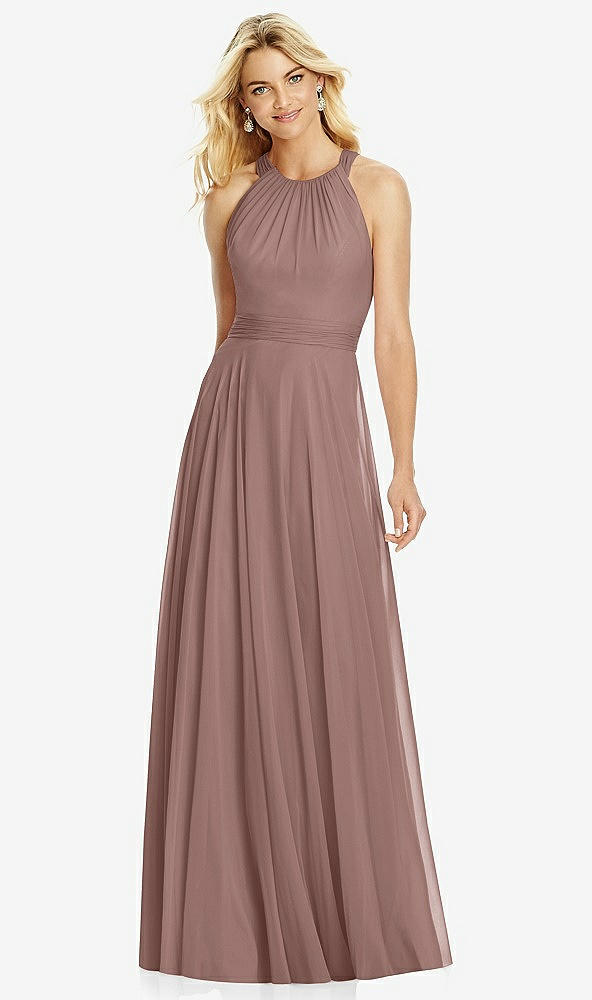 【STYLE: 6760】Cross Strap Open-Back Halter Maxi Dress【COLOR: Sienna】