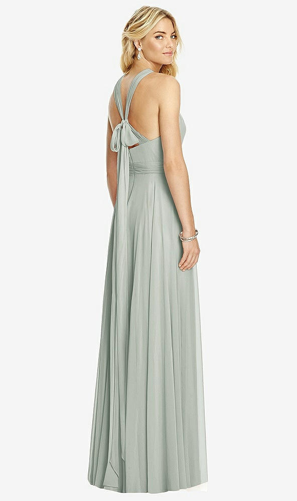 【STYLE: 6760】Cross Strap Open-Back Halter Maxi Dress【COLOR: Willow Green】