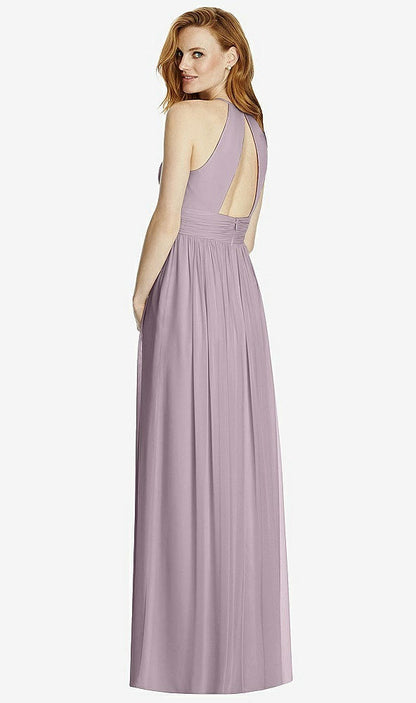 【NEW】【STYLE: 4511】カットアウト オープンバック Shirred Halter Maxi ドレス【COLOR: Lilac Dusk】【SIZE: 00-30W】